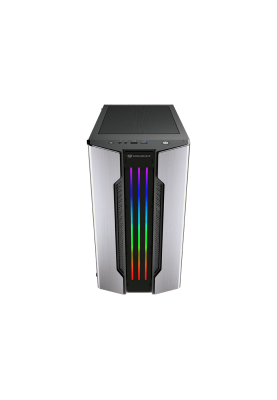 Корпус Cougar Gemini M Silver, Mini Tower, без БЖ, Mini ITX/Micro ATX, 2x3.5"/4x2.5", 1xUSB 2.0, 1xUSB 3.0, підсвітка Trelux RGB, Glass Wings бічна панель