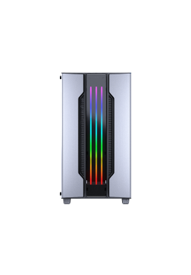 Корпус Cougar Gemini M Silver, Mini Tower, без БЖ, Mini ITX/Micro ATX, 2x3.5"/4x2.5", 1xUSB 2.0, 1xUSB 3.0, підсвітка Trelux RGB, Glass Wings бічна панель