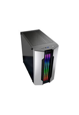 Корпус Cougar Gemini M Silver, Mini Tower, без БЖ, Mini ITX/Micro ATX, 2x3.5"/4x2.5", 1xUSB 2.0, 1xUSB 3.0, підсвітка Trelux RGB, Glass Wings бічна панель