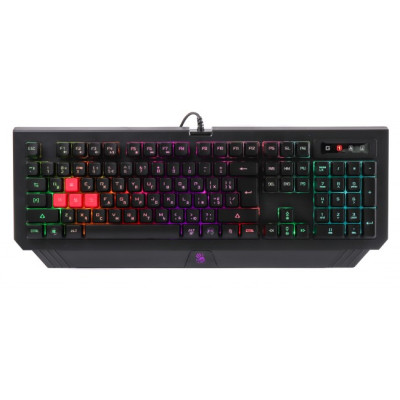 Клавіатура A4Tech Bloody B120N Black, USB, ігрова, неонове підсвічування, ефекти "хвиля" і "дихання