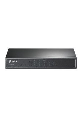 Комутатор TP-LINK TL-SG1008P, 8x100/1000 Mb/s, PoE 65.2W, металевий корпус, некерований