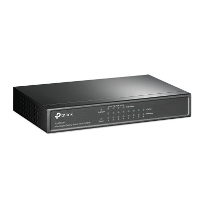Комутатор TP-LINK TL-SG1008P, 8x100/1000 Mb/s, PoE 65.2W, металевий корпус, некерований