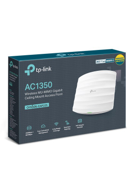 Точка доступу TP-LINK EAP225, White, 2,4 GHz/5 GHz до 1200 Мбит/с, 1xGlan (802.3af PoE)