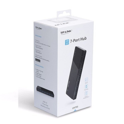USB 3.0 концентратор TP-Link UH700, Black, 7 портів, до 480 Мбіт/с