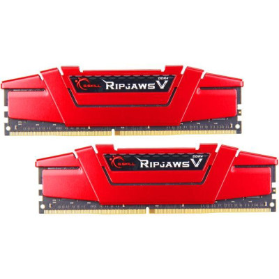 Пам'ять 16Gb x 2 (32Gb Kit) DDR4, 3600 MHz, G.Skill Ripjaws V, Red, 19-20-20-40, 1.35V, з радіатором (F4-3600C19D-32GVRB)
