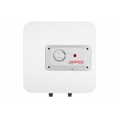 Водонагрівач Ardesto 10/3 (3100839), White, 1200W, 10л, мокрий ТЕН, вертикальний, керування механічне, над мийкою, прямокутний, подача води зверху, терморегулятор, захист від перегріву, індикатор роботи, 36x32.7x36см