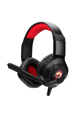 Навушники Marvo HG8929 Black-Red, Red-LED, мікрофон, Mini jack (3.5 мм), накладні, кабель 2.20 м