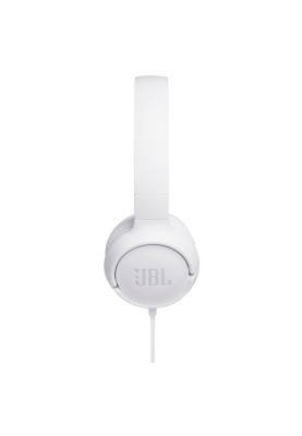 Навушники JBL Tune 500, White, 3.5 мм, мікрофон, однокнопковий пульт керування, технологія "Pure Bass", складаються, підтримка Siri и Google Now (JBLT500WHT)