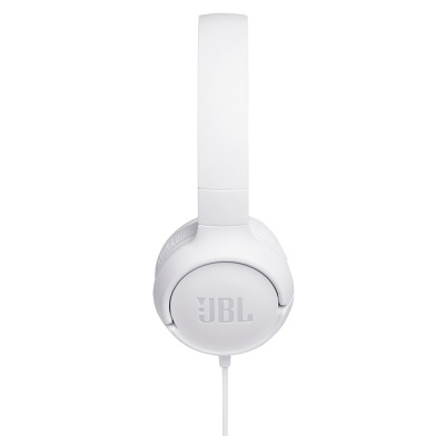 Навушники JBL Tune 500, White, 3.5 мм, мікрофон, однокнопковий пульт керування, технологія "Pure Bass", складаються, підтримка Siri и Google Now (JBLT500WHT)