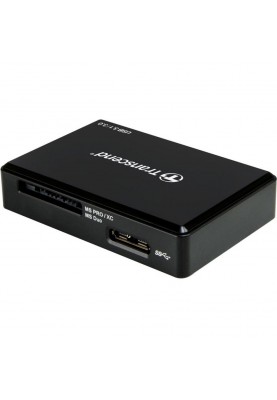 Картридер зовнішній Transcend RDC8, Black, USB 3.1, для SD/microSD/CompactFlash, підключення USB Type-C (TS-RDF8K2)