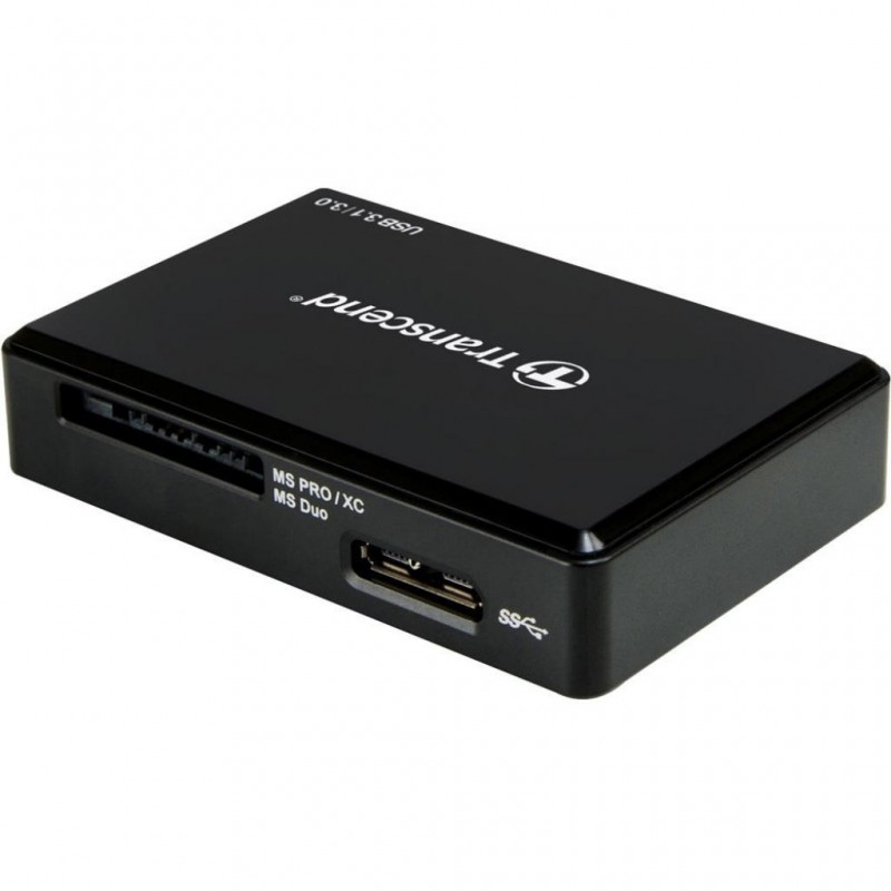 Картридер зовнішній Transcend RDC8, Black, USB 3.1, для SD/microSD/CompactFlash, підключення USB Type-C (TS-RDF8K2)