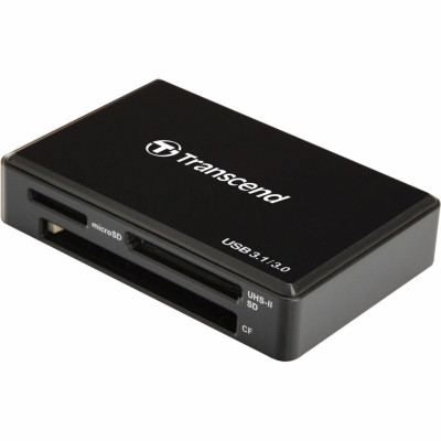Картридер зовнішній Transcend RDC8, Black, USB 3.1, для SD/microSD/CompactFlash, підключення USB Type-C (TS-RDF8K2)