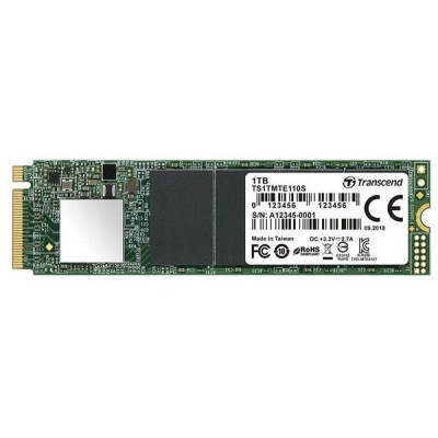 Твердотільний накопичувач M.2 1Tb, Transcend 110S, PCI-E 3.0 x4, 3D TLC, 1700/1400 MB/s (TS1TMTE110S)