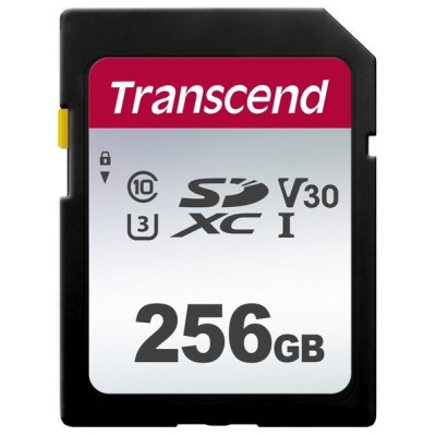 Карта пам'яті SDXC, 256Gb, Сlass10 UHS-I U3 V30, Transcend 300S (TS256GSDC300S)
