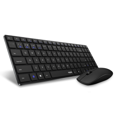 Комплект бездротовий Rapoo 9300M Black, Optical, клавіатура+миша