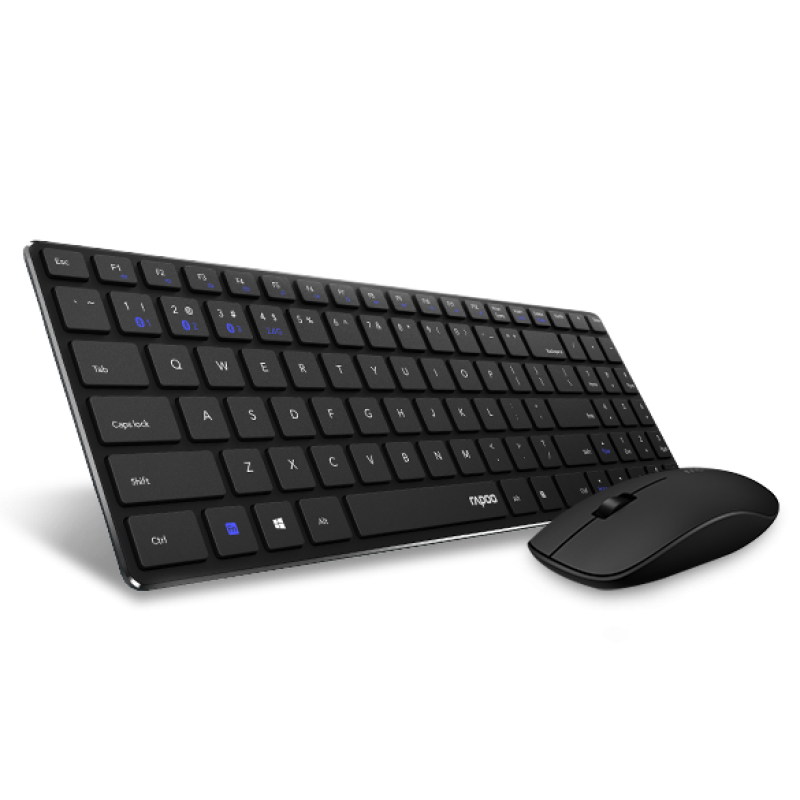 Комплект бездротовий Rapoo 9300M Black, Optical, клавіатура+миша