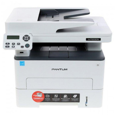 БФП лазерний ч/б A4 Pantum M7100DN, White, 1200x1200 dpi, дуплекс, до 33 стор/хв, дворядковий РК-екран, USB/Lan, картридж TL-410