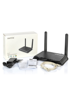 Роутер Netis N1 AC1200, Wi-Fi 802.11b/g/n/a/ac, до 1200 Mb/s, 2.4GHz/5GHz, 4 LAN 10/100/1000 Mb/s, RJ45 10/100/1000Mb/s (FE), 2 зовнішні незнімні антени,USB 3G/USB 4G