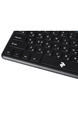Клавіатура бездротова 2E KT100, Black, з вбудованим тачпадом, підтримка Android/SmartTV, USB, до 10 м, 2xAAA (2E-KT100WB)