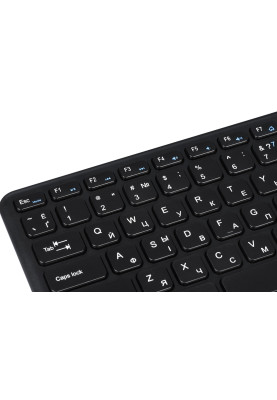 Клавіатура бездротова 2E KT100, Black, з вбудованим тачпадом, підтримка Android/SmartTV, USB, до 10 м, 2xAAA (2E-KT100WB)
