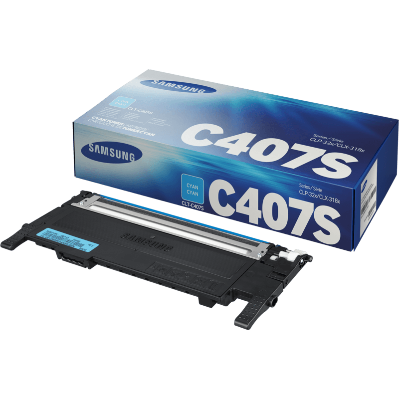 Картридж Samsung CLT-C407S, Cyan, CLP-320/325, CLX-3185, 1000 стор (ST998A)