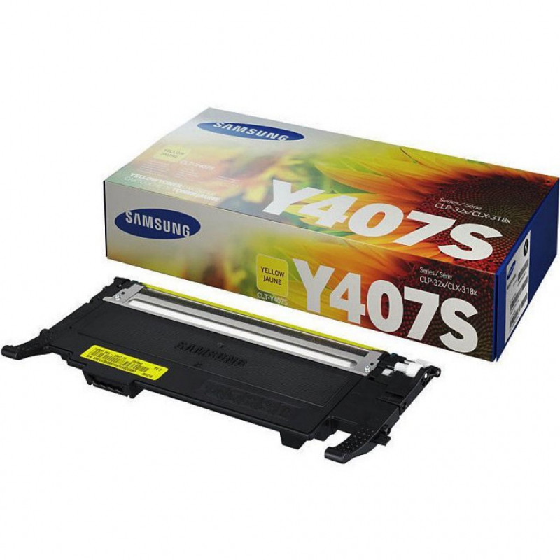 Картридж Samsung CLT-Y407S, Yellow, CLP-320/325, CLX-3185, 1000 стор (SU476A)
