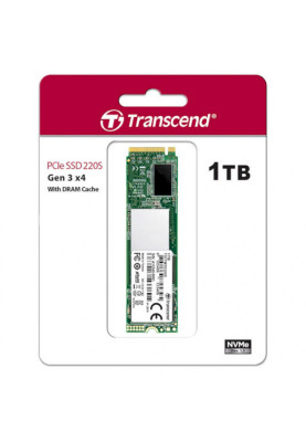 Твердотільний накопичувач M.2 1Tb, Transcend 220S, PCI-E 3.0 x4, 3D TLC, 3300/2800 MB/s (TS1TMTE220S)