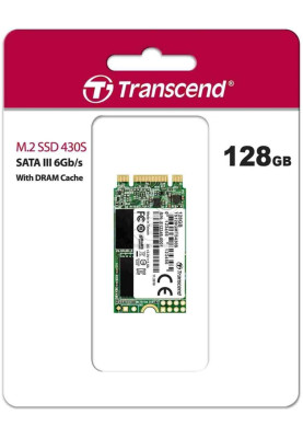 Твердотільний накопичувач M.2 128Gb, Transcend 430S, SATA3, 3D TLC, 560/380 MB/s, формат 2242 (42 мм) (TS128GMTS430S)