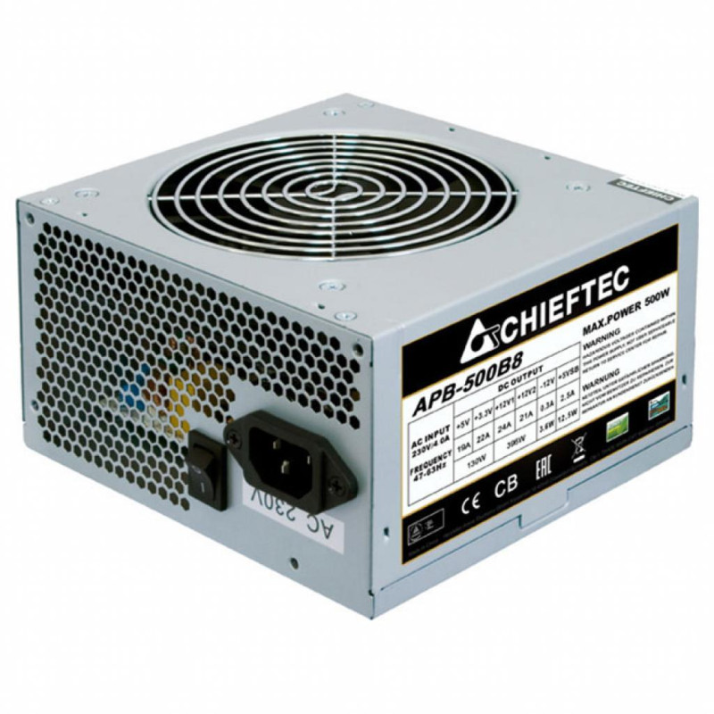 Блок живлення Chieftec 500W APB-500B8, 12cm fan, a/PFC, 20+4, 2xPeripheral, 1xFDD, 3xSATA, 1xPCIe