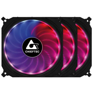 Вентилятор 120 mm Chieftec CF-3012 RGB 3-Pack (CF-3012-RGB) 120mm, 200-1200 об/хв, 53CFM, 6pin