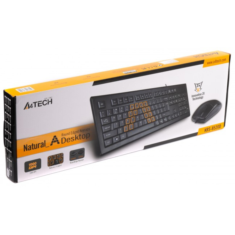 Комплект A4Tech KRS-8520D, Black, дротовий, USB (KRS-85+OP-620D)