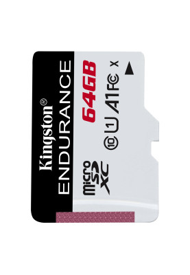 Карта пам'яті microSDXC, 64Gb, Class10 UHS-I U1 A1, Kingston High Endurance, без адаптера, R95 / W30 MB/s (SDCE/64GB)