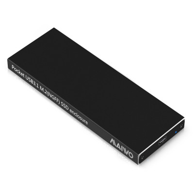 Кишеня зовнішня M.2 Maiwo K16NC, Black, USB 3.1 Type-C, формат 2230/2242/2260/2280
