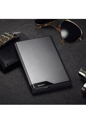 Зовнішній жорсткий диск 1Tb Apacer AC632, Dark Grey, 2.5", USB 3.1, ударостійкий, алюмінієвий корпус (AP1TBAC632A-1)