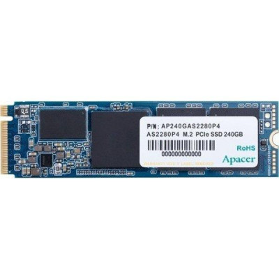 Твердотільний накопичувач M.2 240Gb, Apacer AS2280P4, PCI-E 3.0 x4, 3D TLC, 1600/1000 MB/s (AP240GAS2280P4-1)