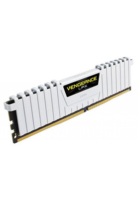 Пам'ять 8Gb x 2 (16Gb Kit) DDR4, 3200 MHz, Corsair Vengeance LPX, White, 16-18-18-36, 1.35V, з радіатором (CMK16GX4M2B3200C16W)