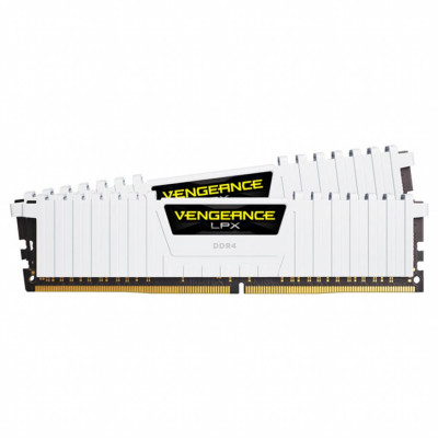Пам'ять 8Gb x 2 (16Gb Kit) DDR4, 3200 MHz, Corsair Vengeance LPX, White, 16-18-18-36, 1.35V, з радіатором (CMK16GX4M2B3200C16W)