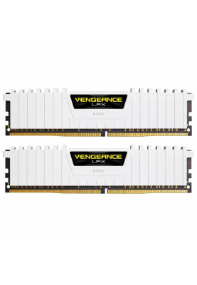 Пам'ять 8Gb x 2 (16Gb Kit) DDR4, 3200 MHz, Corsair Vengeance LPX, White, 16-18-18-36, 1.35V, з радіатором (CMK16GX4M2B3200C16W)
