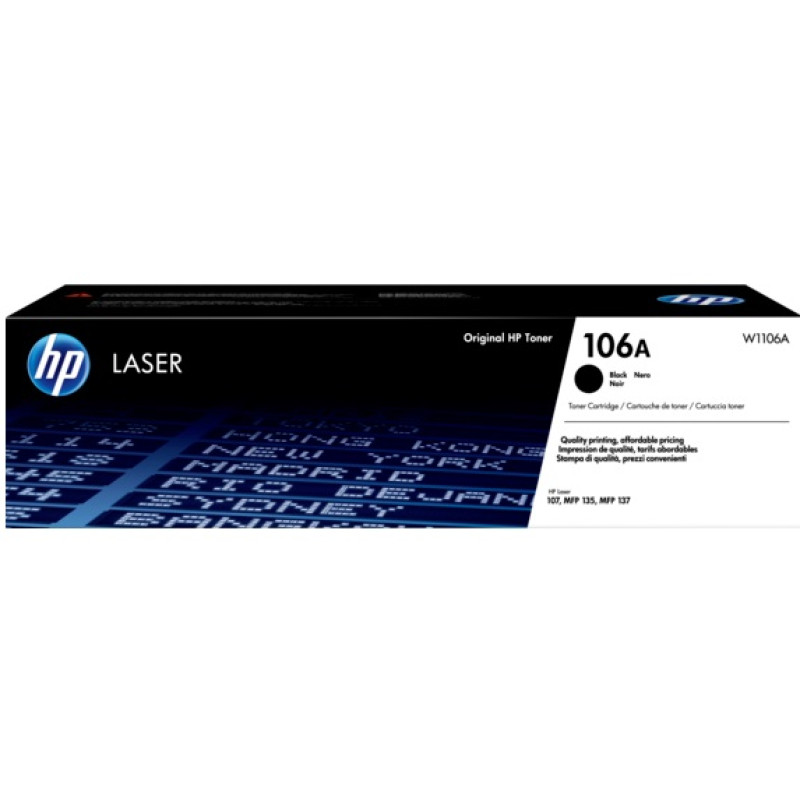 Картридж HP 106A (W1106A), Black, Laser 107/135/137, 1000 стор