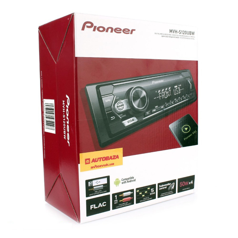 Автомагнітола Pioneer MVH-S120UB, USB, 1 Din