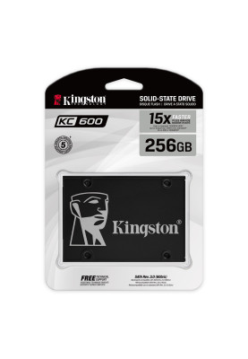 Твердотільний накопичувач 256Gb, Kingston KC600, SATA3, 2.5", 3D TLC, 550/500 MB/s (SKC600/256G)