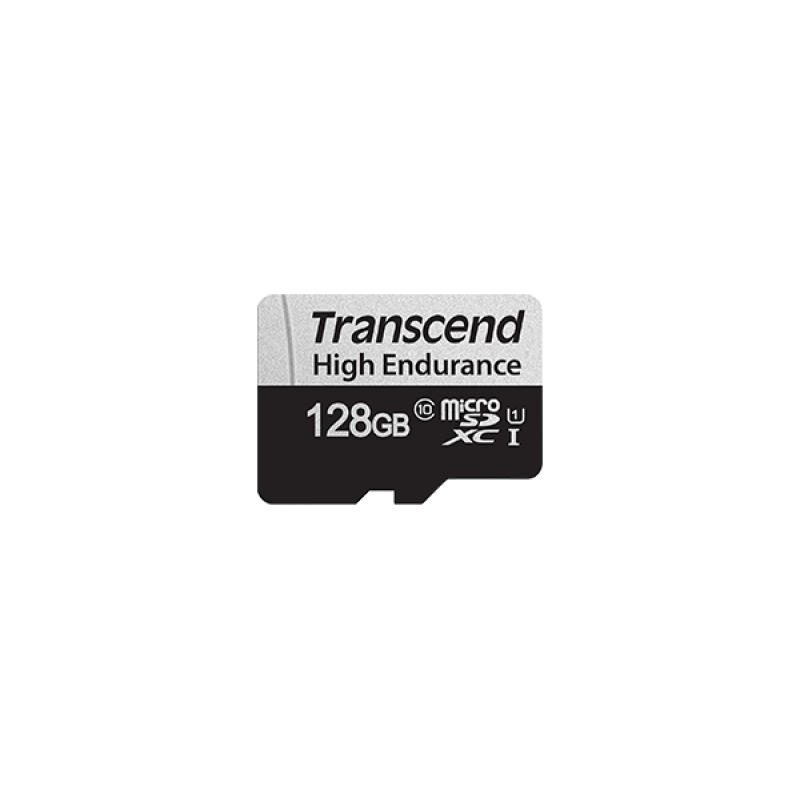 Карта пам'яті microSDXC, 128Gb, Class10 UHS-I U1, Transcend High Endurance, SD адаптер, R95/W45 MB/s (TS128GUSD350V)