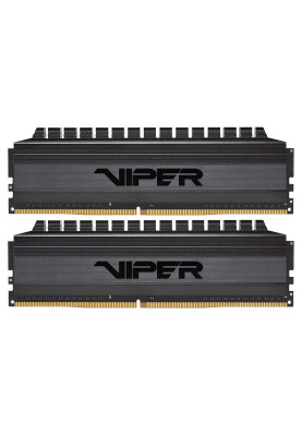 Пам'ять 8Gb x 2 (16Gb Kit) DDR4, 3000 MHz, Patriot Viper 4 Blackout, Black, 16-18-18-36, 1.35V, з радіатором (PVB416G300C6K)
