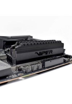 Пам'ять 8Gb x 2 (16Gb Kit) DDR4, 3200 MHz, Patriot Viper 4 Blackout, Black, 16-18-18-38, 1.35V, з радіатором (PVB416G320C6K)