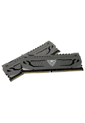 Пам'ять 8Gb x 2 (16Gb Kit) DDR4, 3200 MHz, Patriot Viper Steel, Gray, 16-18-18-38, 1.35V, з радіатором (PVS416G320C6K)
