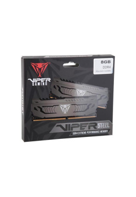 Пам'ять 8Gb DDR4, 3200 MHz, Patriot Viper Steel, Gray, 16-18-18-38, 1.35V, з радіатором (PVS48G320C6)