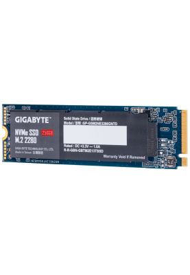 Твердотільний накопичувач M.2 256Gb, Gigabyte, PCI-E 3.0 x4, 3D TLC, 1700/1100 MB/s (GP-GSM2NE3256GNTD)