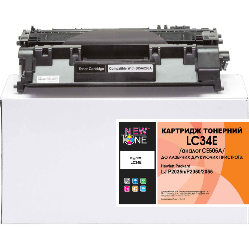 Картридж HP 05A (CE505A), Black, P2035/P2055, 2300 стор, NewTone (LC34E)