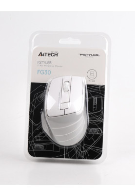 Миша A4Tech Fstyler FG30 2000dpi Grey+White, USB, Wireless
