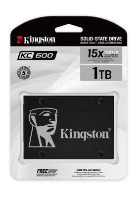 Твердотільний накопичувач 1Tb, Kingston KC600, SATA3, 2.5", 3D TLC, 550/520 MB/s (SKC600/1024G)